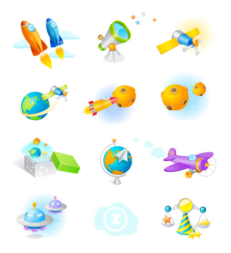 天文爱好类矢量图标素材