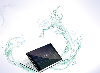 笔记本水花矢量素材