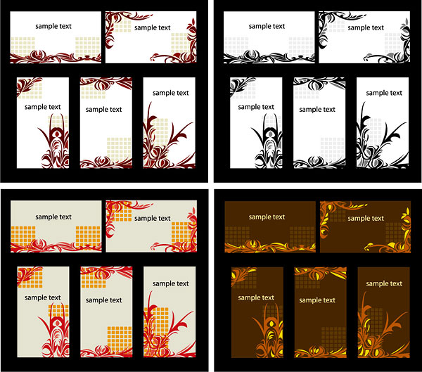 花纹名片背景矢量素材-2