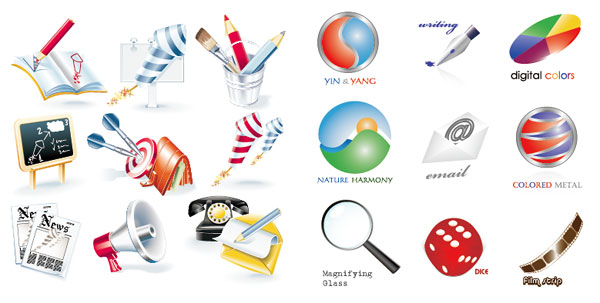 2套3D风格图标矢量素材