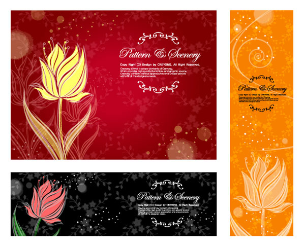 梦幻花朵矢量素材-12