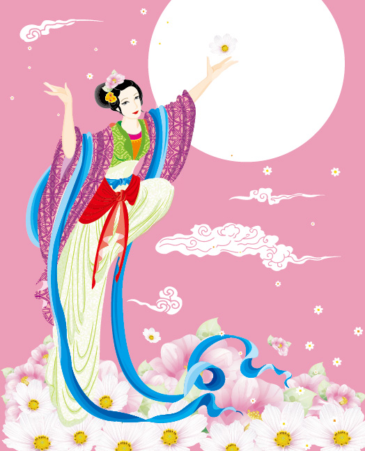 飞天仙女矢量图片-1