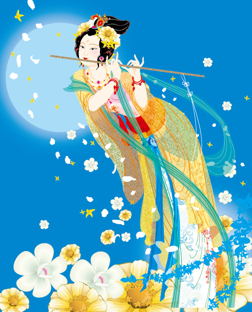飞天仙女矢量图片-7