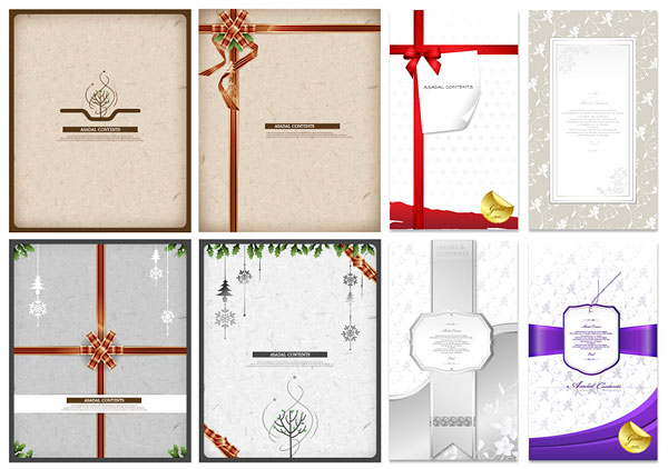 花边丝带标签矢量素材