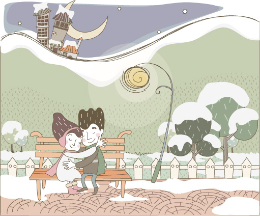 可爱线条插画矢量素材-10