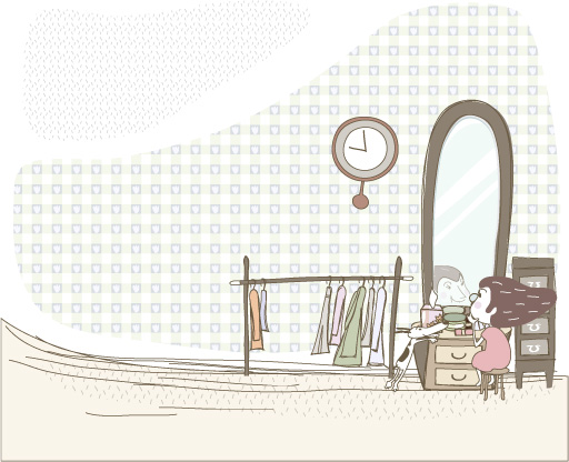 可爱线条插画矢量素材-19