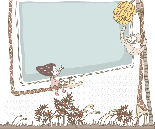 可爱线条插画矢量素材-29