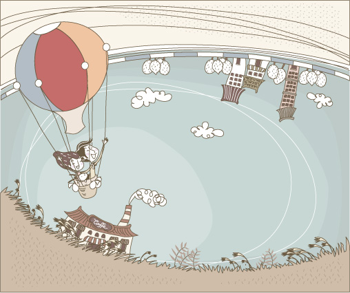 可爱线条插画矢量素材-33