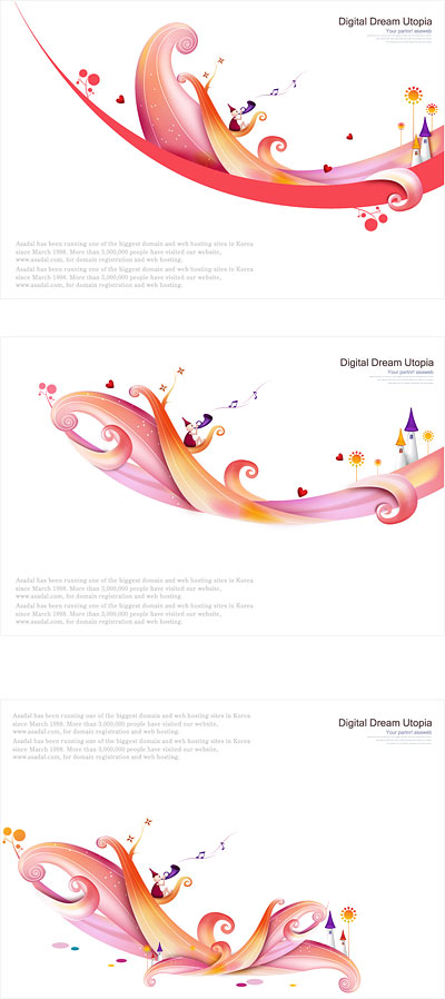 缤纷童话世界矢量素材