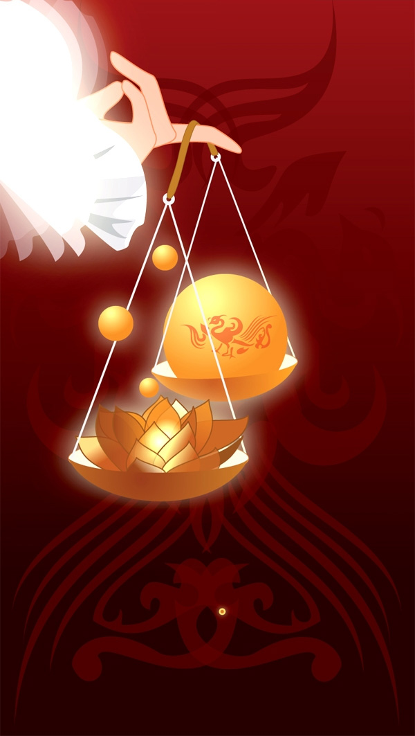 天枰梦幻图案矢量素材