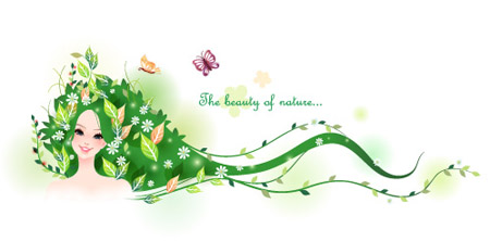 精美女性花纹矢量素材!