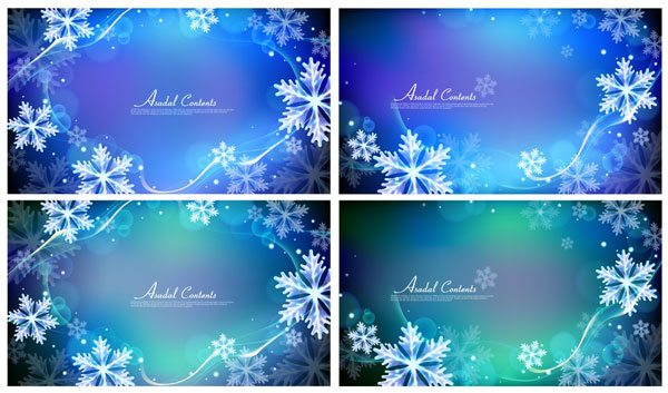 梦幻雪花背景矢量素材