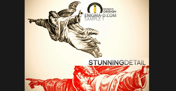 手绘风格上帝全身像矢量素材