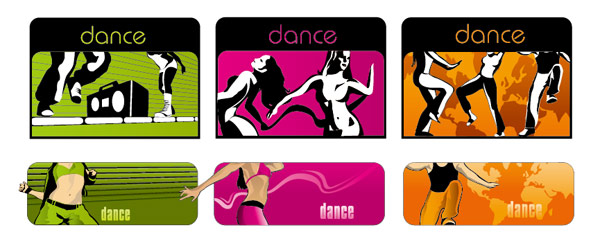 潮流舞蹈矢量素材 