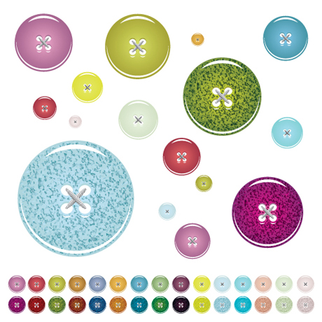 多彩纽扣矢量素材