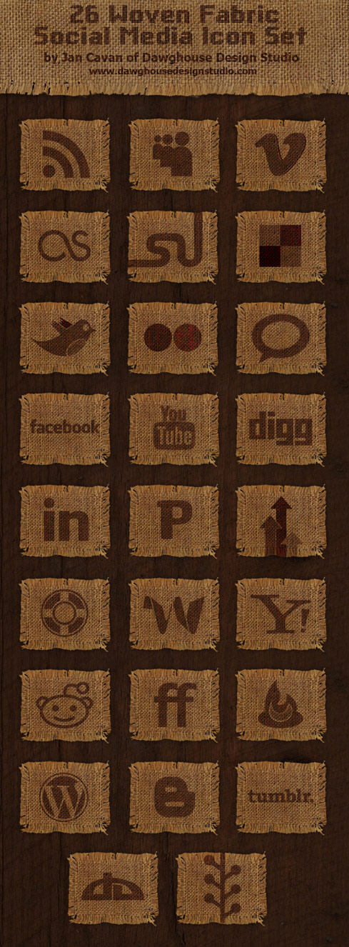 麻布质感web2.0应用png图标