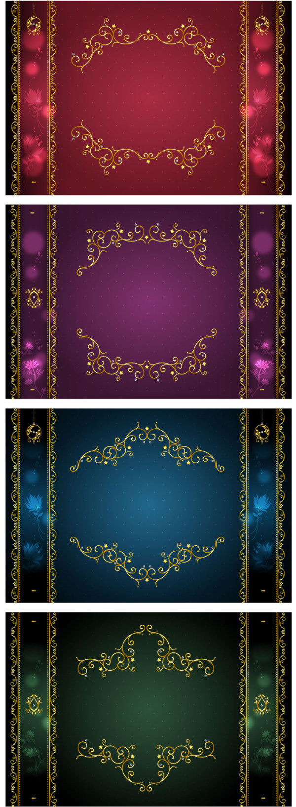 金色古典花边边框矢量素材