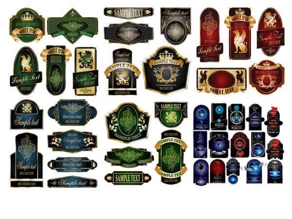 多款欧式华丽Label矢量素材