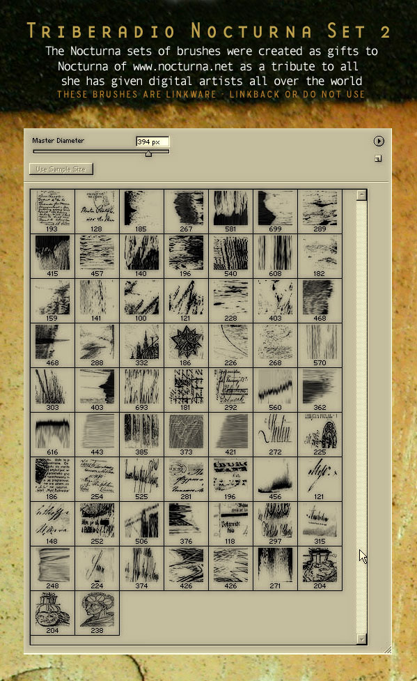 Ron's  公司出品的高清晰Triberadio笔刷集之七 （Nocturna Set 2）