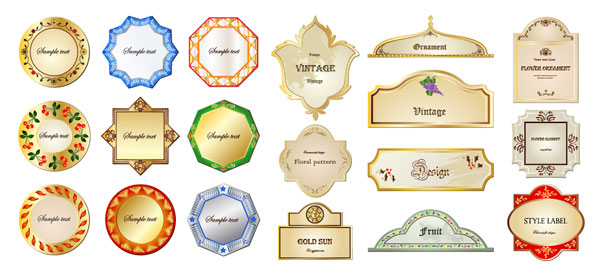 欧式装饰牌矢量素材