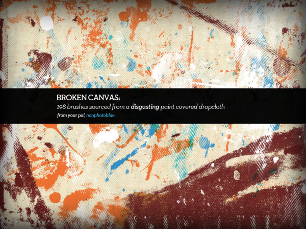 高清晰磨损的帆布PS笔刷