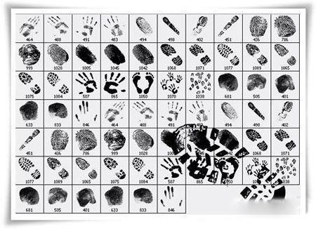 高清晰手印、掌印、指印、鞋印、脚印PS笔刷集