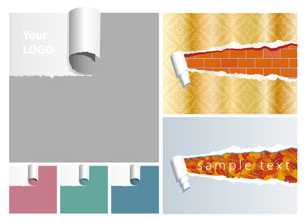 撕裂的纸张矢量素材