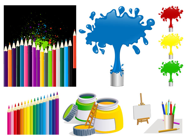 绘画用品矢量素材