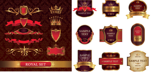 【红】瓶贴矢量素材