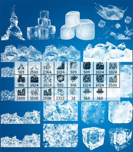 高清晰冰块PS笔刷