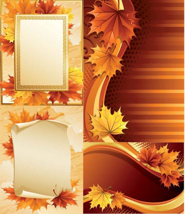 枫叶背景矢量素材