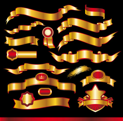 金色Banner矢量素材