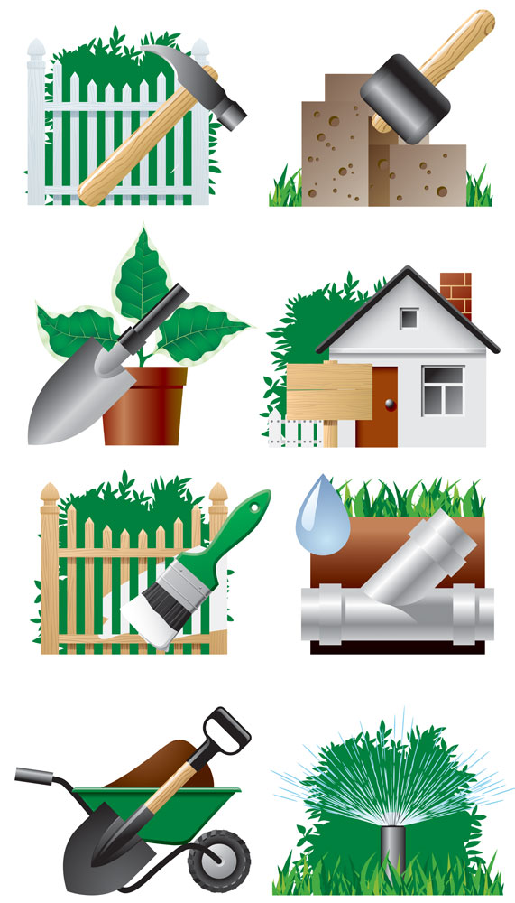 庭院主题图标矢量素材