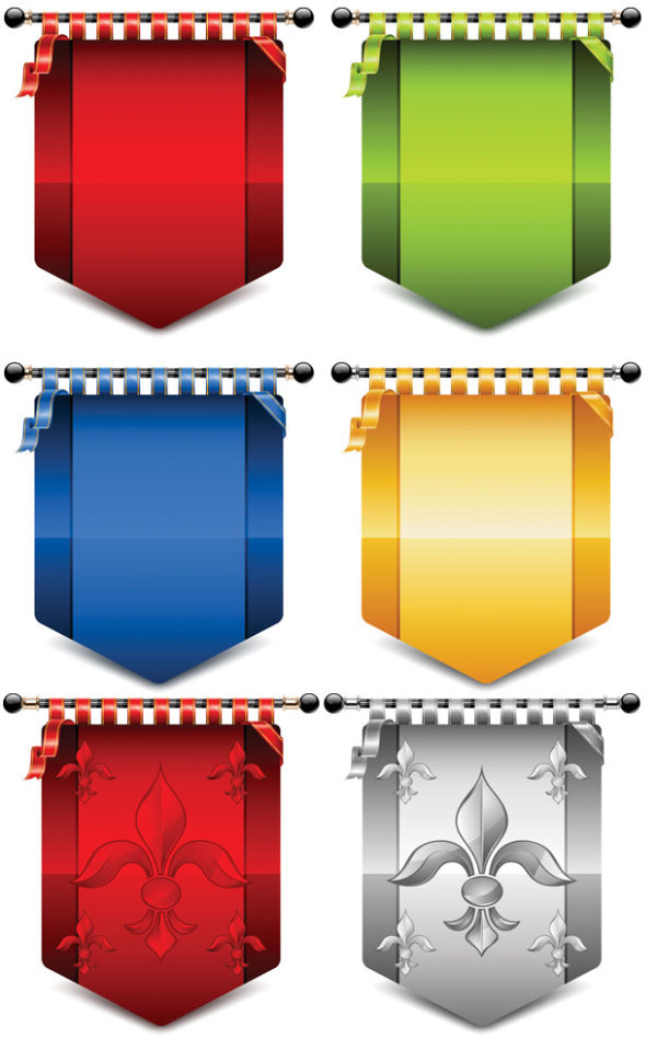 欧式挂旗矢量素材