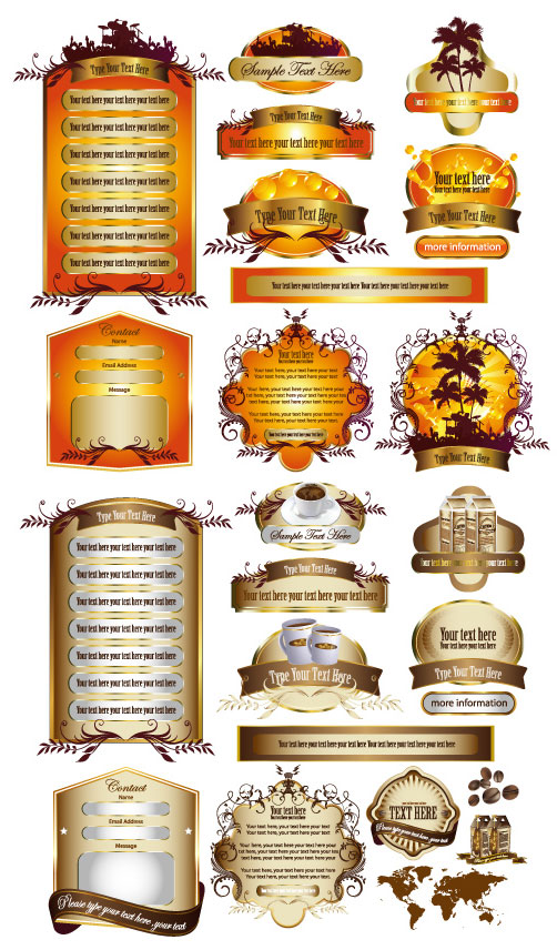 欧式餐厅信息模板矢量素材