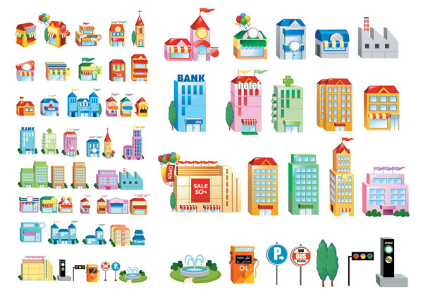 立体小房子图标矢量素材