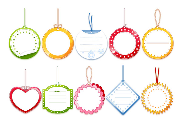 可爱空白吊牌标签矢量素材