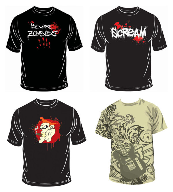 T-shirt及其图案矢量素材