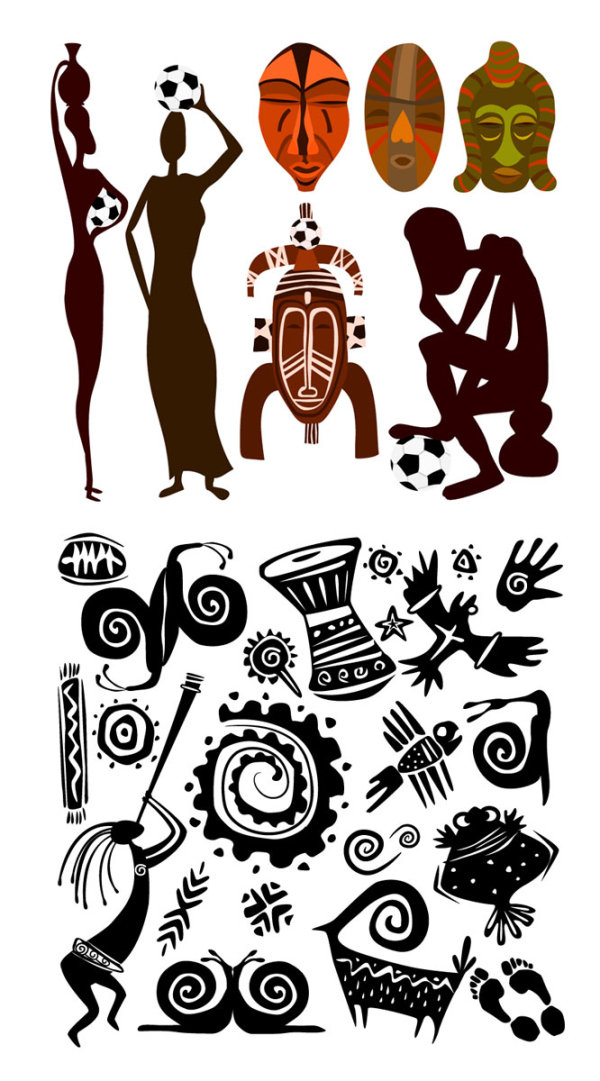 {非洲足球图案}矢量素材