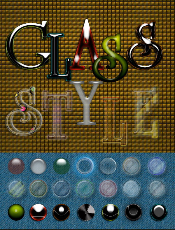 晶莹剔透的玻璃质感PS样式(ASL PSD BMP)