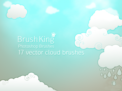 高清晰卡通白云PS笔刷