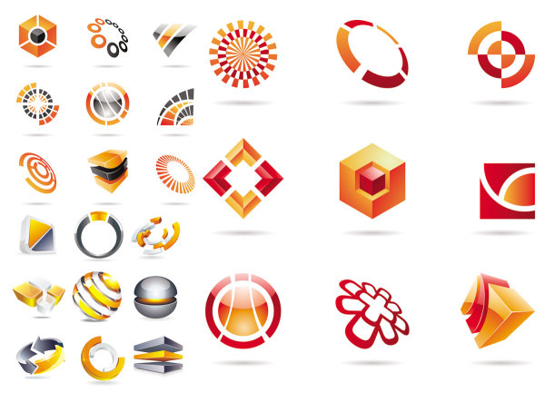 三维符号&mdash;矢量素材