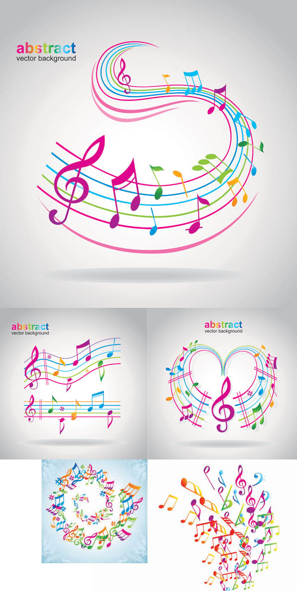 {舞动的音符}矢量素材