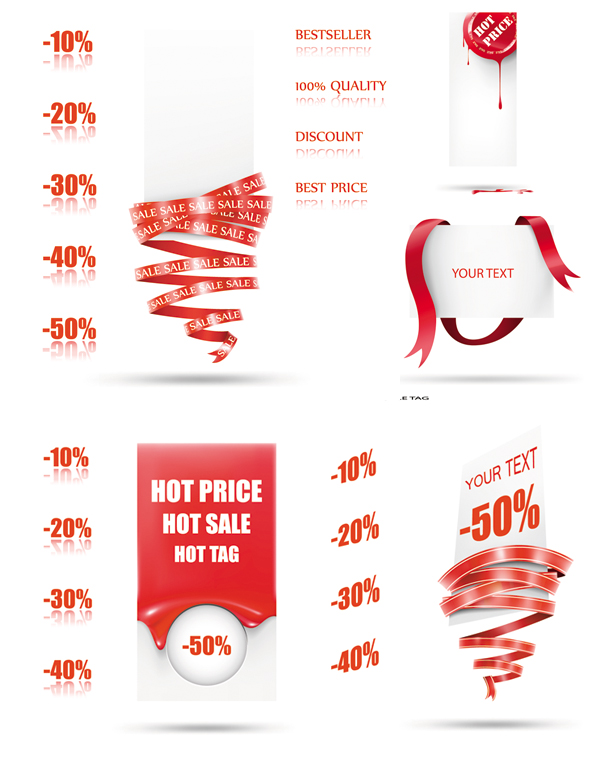 {漂亮的超市打折卡}矢量素材