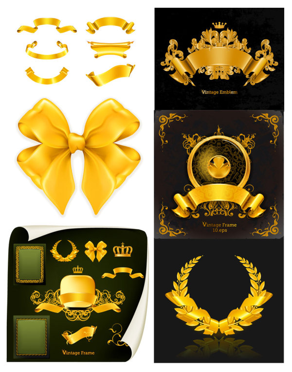 金光闪闪的装饰图案矢量素材