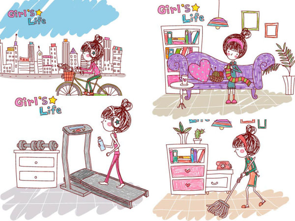 女孩的生活&middot;EPS&nbsp;Girl&rsquo;s&nbsp;Life7矢量素材