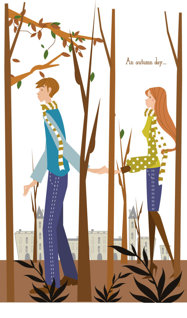 清新情人矢量素材3