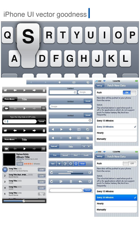 用户界面设计工具包:iPhone UI 矢量元素