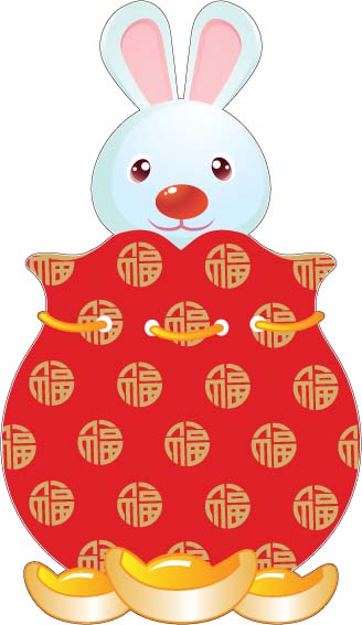 新年兔矢量素材