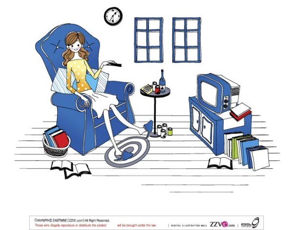 简单绘画女性矢量2